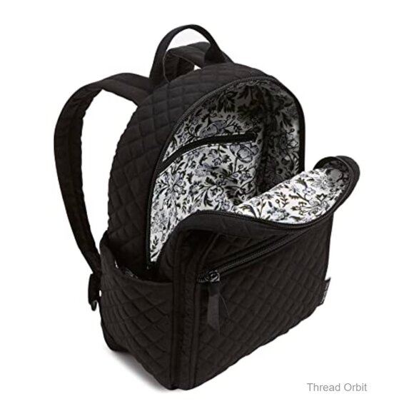 Small Quilted Cotton Backpack, Adjustable Straps, 8 Pockets, Lightweight